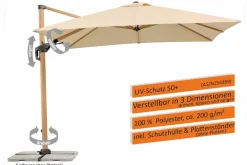 Schneider Schirme Ampelschirm Rhodos Twist Woody 300x300cm