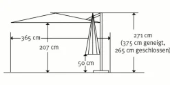 Schneider Schirme Ampelschirm Monaco 300 x 300 cm