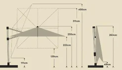 Glatz Sonnenschirme|Ampelschirm Varioflex 300 x 300 cm