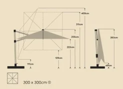 New Ampelschirm Varioflex 300 x 300 cm Sonnenschirme