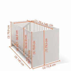 Kinder Paidi Babybetten|Babybetten|Babybett Fiona 70 x 140 cm