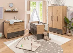 Discount Babyzimmer-Set Lagos 3tlg. Kinder Babyzimmer-Komplettsets|Babyzimmer-Komplettsets