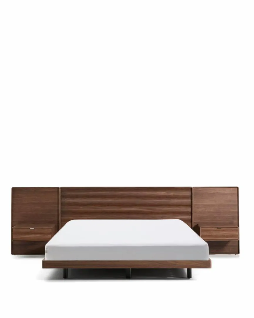 Outlet Bett mit Nachttischen Norlen 160 x 200 cm Betten