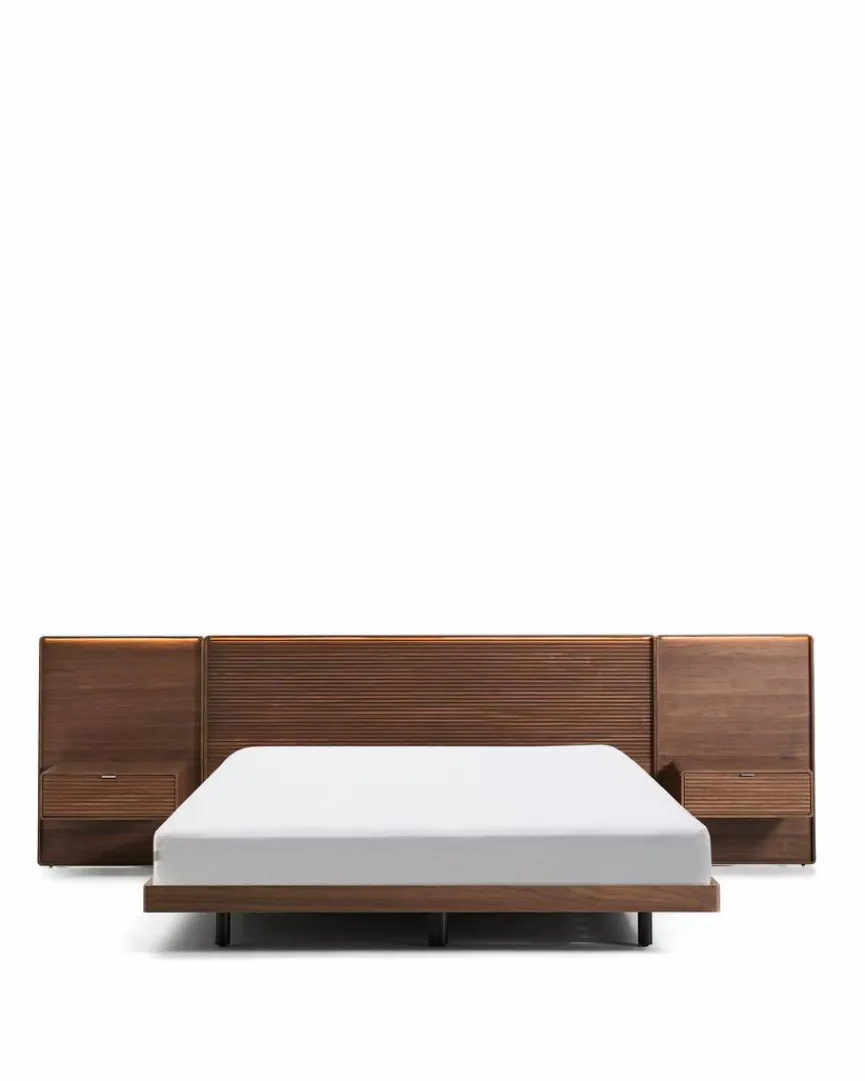 Outlet Bett mit Nachttischen Norlen 160 x 200 cm Betten