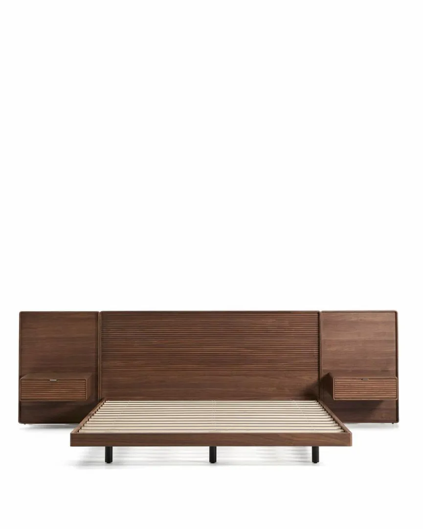 Outlet Bett mit Nachttischen Norlen 160 x 200 cm Betten