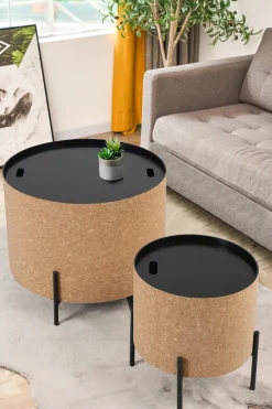 Outlet Couchtisch 2er Set Cork Couchtische