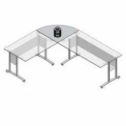 FMD Schreibtische|Büromöbel-Serien|Eckplatte Calvia, 80 x 80 cm
