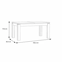 FORTE Esstisch mit Auszug Farida 160/206 x 90 cm