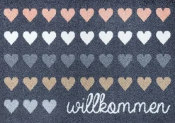 Wash & Dry Fußmatte Willkommen Herzen 50 x 75 cm