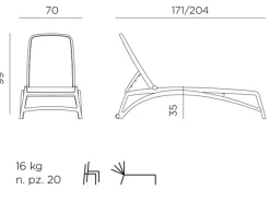 Nardi Loungeliegen|Gartenliegen|Gartenliege Atlantico