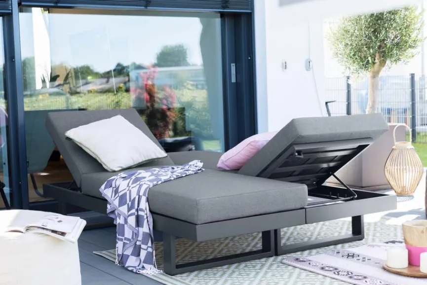 Loungeliegen|Gartenliegen|Gartenliegen Set Flin 2 tlg.