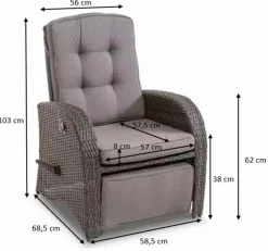 Clearance Gartensessel Deluxe Lounge Grau Loungesessel|Gartenstühle