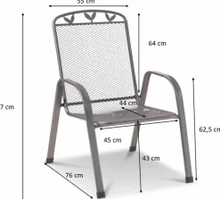 Balkonstühle|Gartenstühle|Gartenstuhl Set 4 Stück 4 tlg. Toulouse