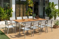 New Gartentisch ausziehbar Kingsbury 180 x 100 cm Gartentische