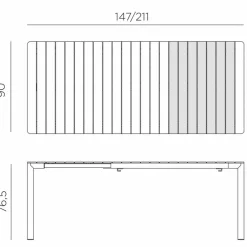 Nardi Gartentische|Gartentisch ausziehbar Tevere 147 cm