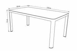 Gartentische|Gartentisch Luca 160x90 cm, Aluminium