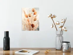 New Glasbild 30 x 40 cm Boho Flowers I Bilder Ohne Rahmen