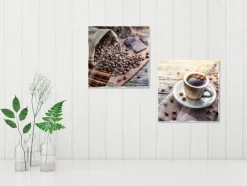 EUROART Glasbild 20 x 40 cm Coffee IV 2tlg.