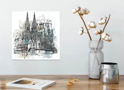 Sale Glasbild 30 x 30 cm Cologne collage Bilder Ohne Rahmen|Bilder Nach Themen