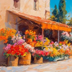 EUROART Glasbild 30 x 90 cm Flower Market