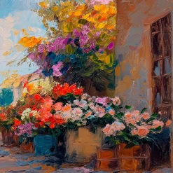 EUROART Glasbild 30 x 90 cm Flower Market