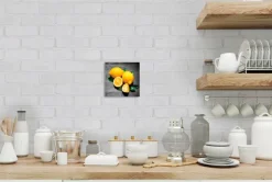 EUROART Bilder Ohne Rahmen|Bilder Nach Themen|Glasbild 20 x 20 cm Fresh lemon