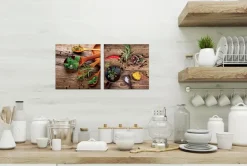 Hot Glasbild 20 x 40 cm Herbal Parade II Bilder Ohne Rahmen