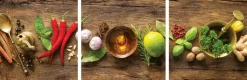 EUROART Glasbild 30 x 90 cm Herbs and Spices
