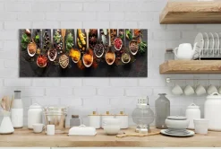 Sale Glasbild 30 x 80 cm Herbs and spices Bilder Ohne Rahmen|Bilder Nach Themen