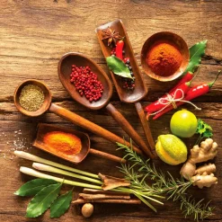 EUROART Glasbild 30 x 30 cm Herbs and spices