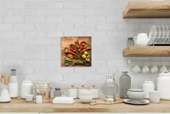 EUROART Glasbild 30 x 30 cm Herbs and spices