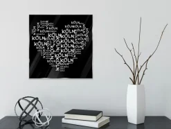 Clearance Glasbild 30 x 30 cm Köln - Herz Bilder Ohne Rahmen