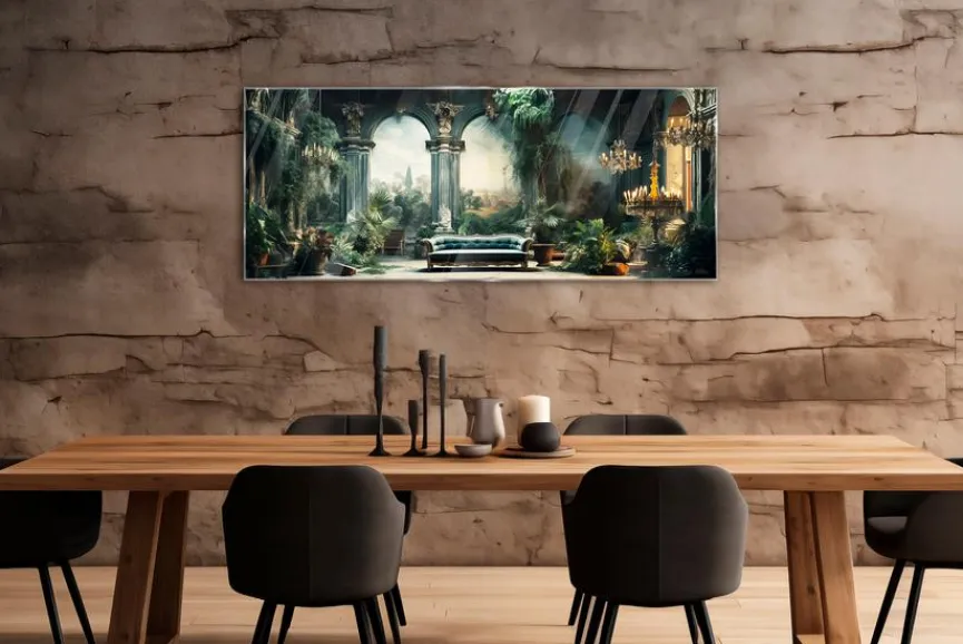 Discount Glasbild 50 x 125 cm Lost Villa IX Bilder Ohne Rahmen