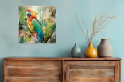 EUROART Glasbild 30 x 30 cm Parrot Jungle I