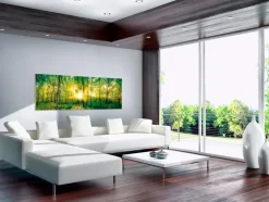 EUROART Glasbild 125 x 50 cm Sunlight Forest I