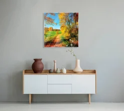 EUROART Glasbild 50 x 50 cm Sunny Autumn V