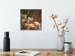 EUROART Bilder Ohne Rahmen|Glasbild 20 x 20 cm Warm Zen I