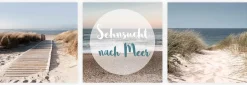 EUROART Glasbild 3tlg. Sehnsucht nach Meer