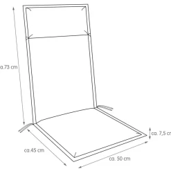 Gartenstuhl-Auflagen|Hochlehner-Auflage Unica 116 x 50 cm