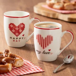 Discount Kaffeebecher Herz 2tlg. Kaffee & Tee