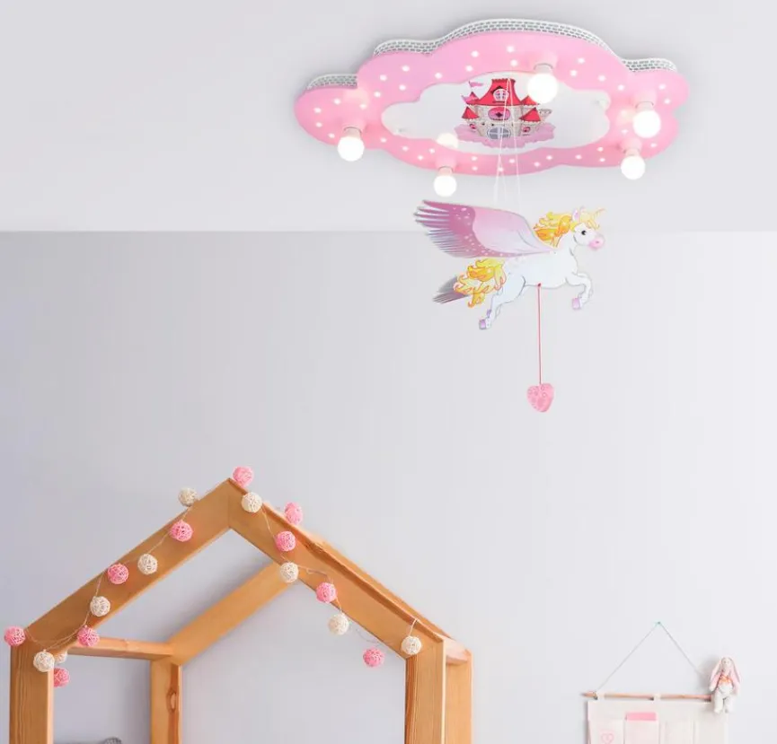Kinder ELOBRA kids Kinderlampe Schloss mit Einhorn