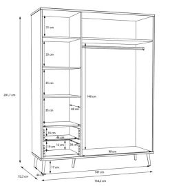 Kinder FORTE Kleiderschrank Harllson