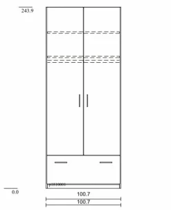 Boegner Kleiderschränke|Kleiderschrank Basic 100 x 244 cm