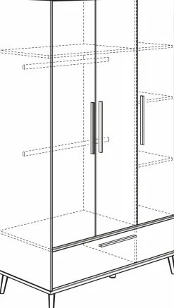 New Kleiderschrank Eefje 124 x 204 cm Kinder Babyzimmer Schränke & Regale|Babyzimmer Schränke & Regale
