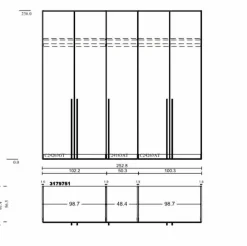 Jutzler Kleiderschränke|Kleiderschrank Liventio 250 x 236 cm