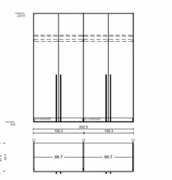 Jutzler Kleiderschränke|Kleiderschrank Liventio 200 x 220 cm