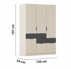 Sale Kleiderschrank Mats 136 x 197 cm Kleiderschränke