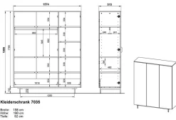 Hot Kleiderschrank Tomino 158 x 190 cm Kinder Babyzimmer Schränke & Regale|Babyzimmer Schränke & Regale