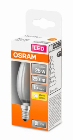 Osram E14|LED Kerze matt E14/2,5 Watt/Energie F