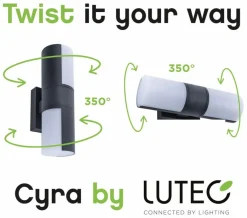 Lutec LED-Außenwandleuchte Cyra